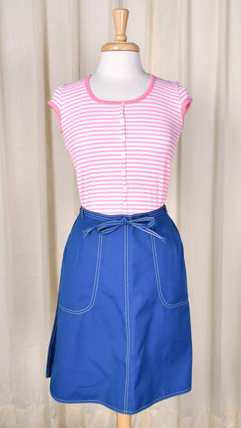 1960s Vintage Blue Wrap Skirt Cats Like Us