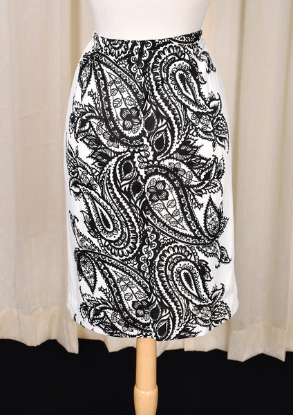 1960s Vintage Brown Paisley Skirt Set Cats Like Us