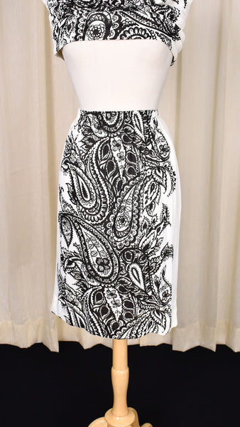 1960s Vintage Brown Paisley Skirt Set Cats Like Us