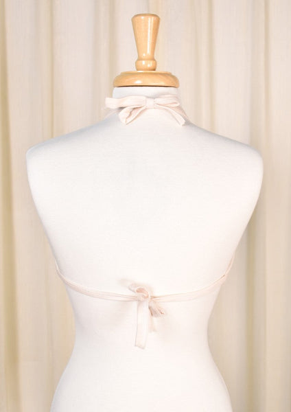 1960s Vintage Brown Tie Halter Top Cats Like Us