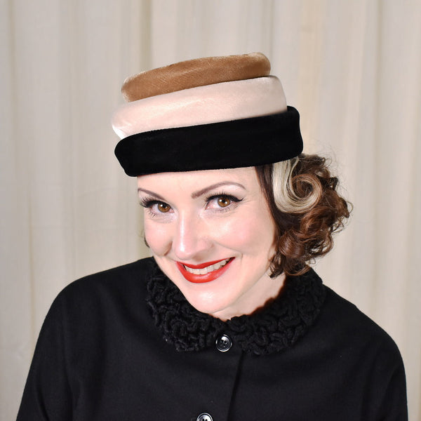 1960s Vintage Brown Velvet Ring Hat Cats Like Us