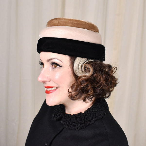 1960s Vintage Brown Velvet Ring Hat Cats Like Us