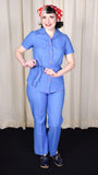 Cats Like Us 1960s Vintage Chambray 3pc Pant Set