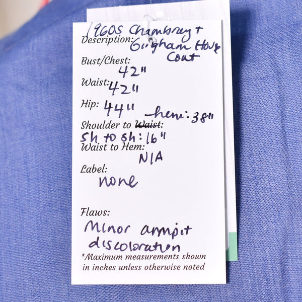 1960s Vintage Chambray House Coat Cats Like Us