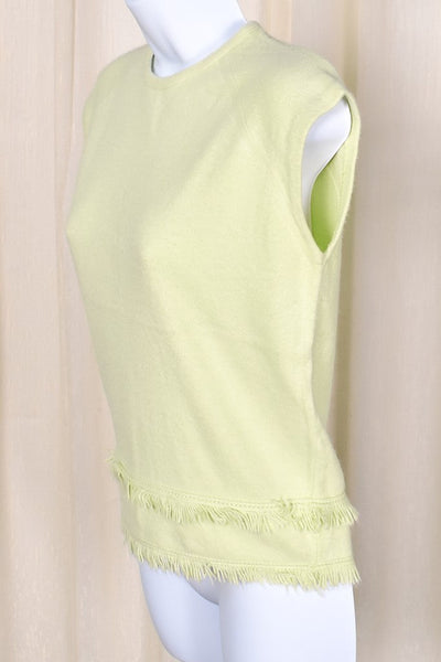 1960s Vintage Chartreuse Fringe Top Cats Like Us