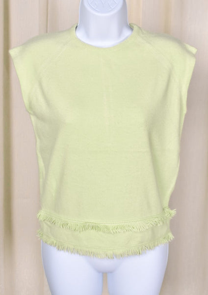 1960s Vintage Chartreuse Fringe Top Cats Like Us