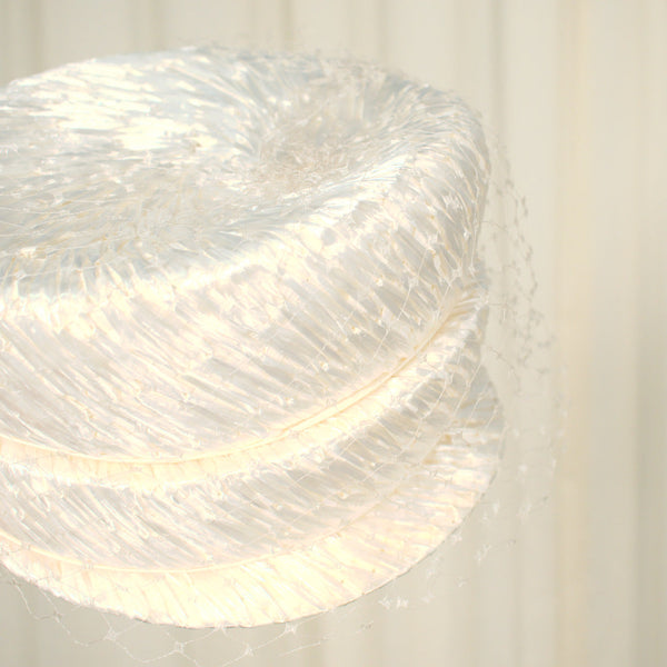 1960s Vintage Cream Raffia Pillbox Hat Cats Like Us