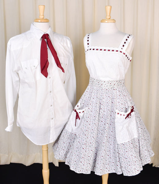 1960s Vintage Eyelet Square Dance Dress Cats Like Us