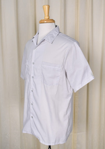 1960s Vintage Gray Button Detail Shirt Cats Like Us