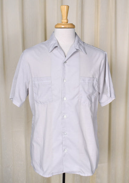 1960s Vintage Gray Button Detail Shirt Cats Like Us