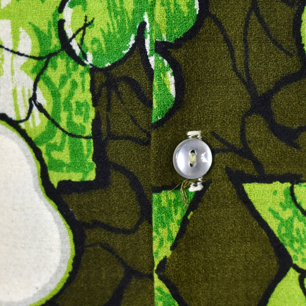 1960s Vintage Green Loop Collar Shirt Cats Like Us