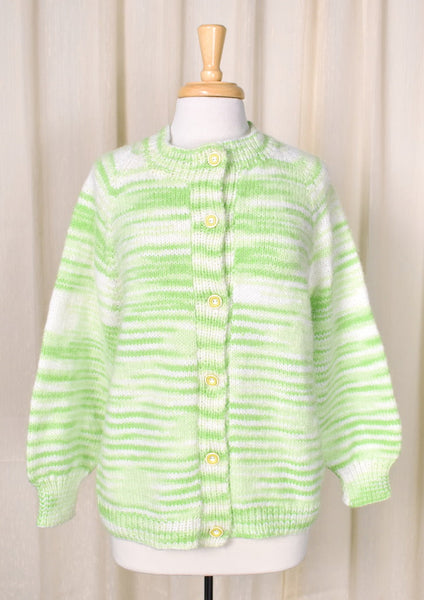 1960s Vintage Green Ombre Cardigan Cats Like Us