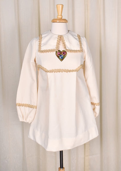 1960s Vintage Heart Babydoll Mini Dress Cats Like Us