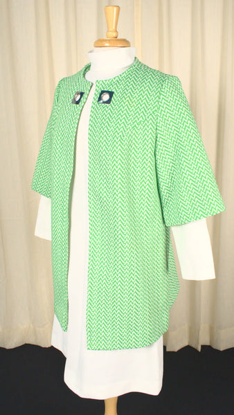 1960s Vintage Lime Chevron Dress Set Cats Like Us