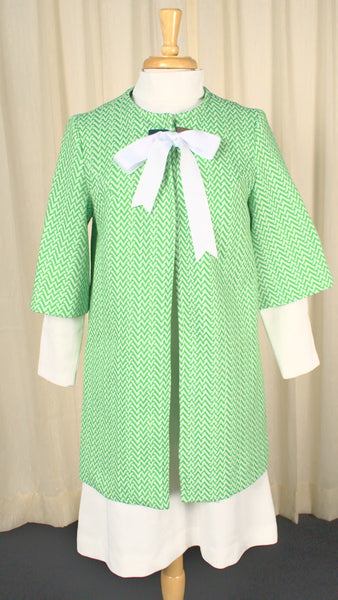 1960s Vintage Lime Chevron Dress Set Cats Like Us