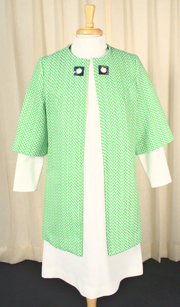 1960s Vintage Lime Chevron Dress Set Cats Like Us
