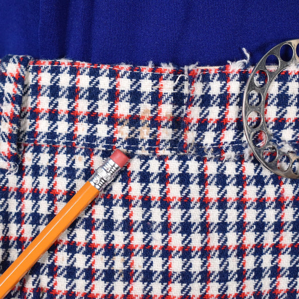 1960s Vintage Mod Plaid Skirt with Belt Cats Like Us