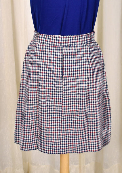 1960s Vintage Mod Plaid Skirt with Belt Cats Like Us