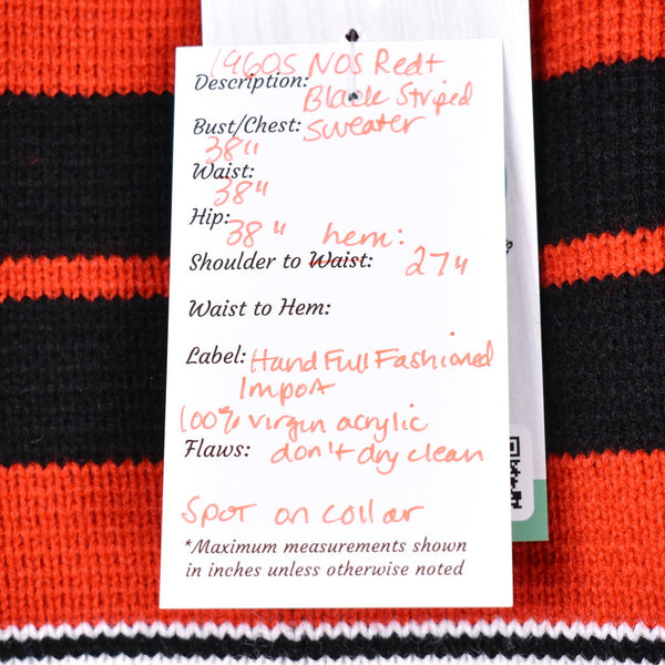 1960s Vintage NOS Red & Black Sweater Cats Like Us
