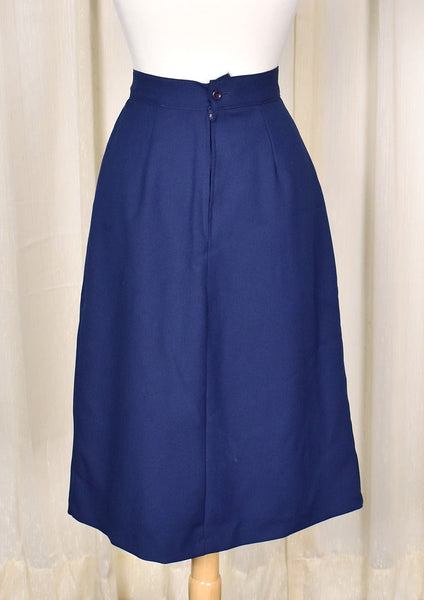 1960s Vintage Navy A-line Slit Skirt Cats Like Us