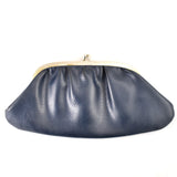 Cats Like Us 1960s Vintage Navy Faux Leather Clutch