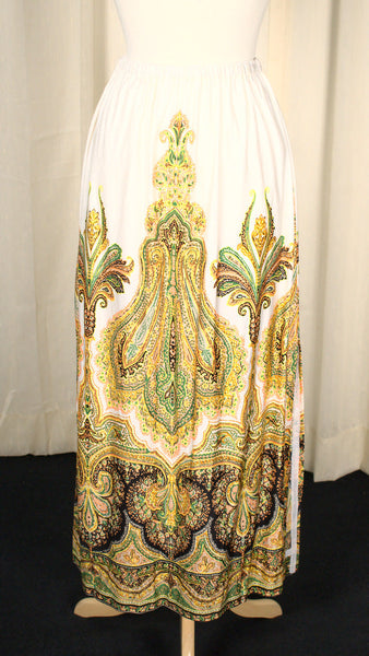 1960s Vintage Paisley Maxi Skirt Cats Like Us