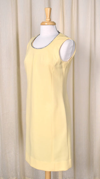 1960s Vintage Pale Yellow Dress Set Cats Like Us