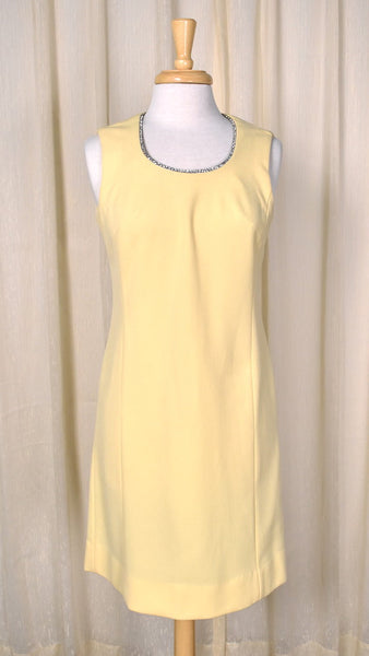 1960s Vintage Pale Yellow Dress Set Cats Like Us