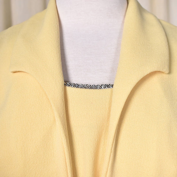 1960s Vintage Pale Yellow Dress Set Cats Like Us