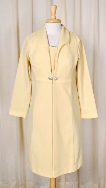 1960s Vintage Pale Yellow Dress Set Cats Like Us