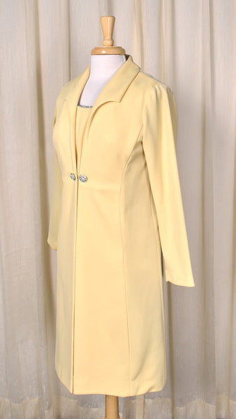 1960s Vintage Pale Yellow Dress Set Cats Like Us