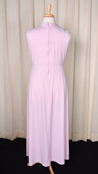 1960s Vintage Pastel Pink Maxi Dress Cats Like Us