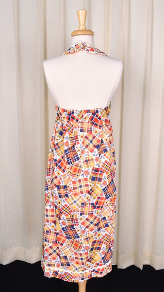 1960s Vintage Patchwork Halter Maxi Cats Like Us