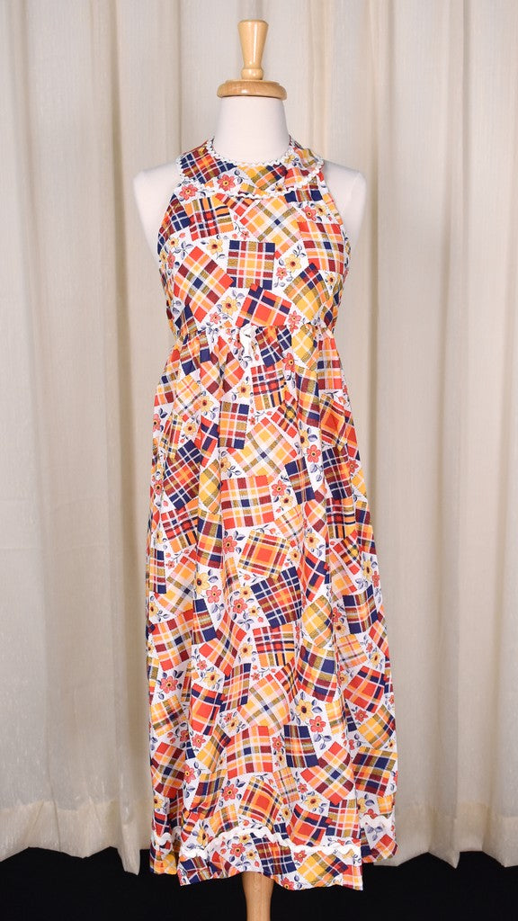1960s Vintage Patchwork Halter Maxi 1960s Vintage Patchwork Halter Maxi