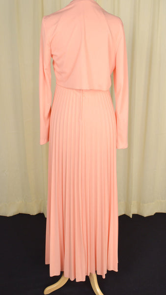 1960s Vintage Peach Maxi Dress Set Cats Like Us