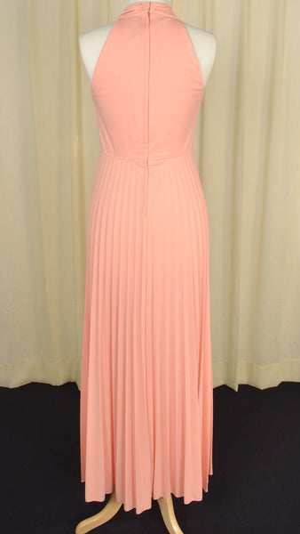 1960s Vintage Peach Maxi Dress Set Cats Like Us