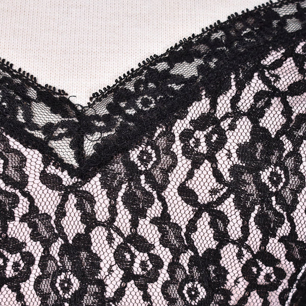 1960s Vintage Pink & Black Lace Nightie Cats Like Us