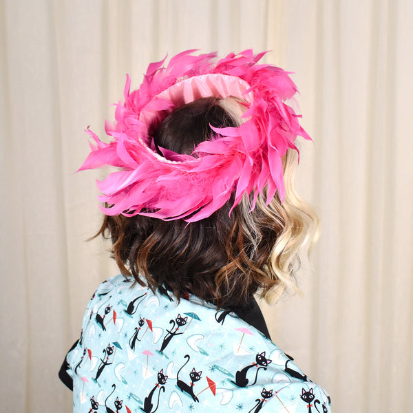 1960s Vintage Pink Feather Crown Cats Like Us