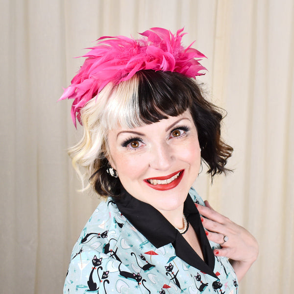 1960s Vintage Pink Feather Crown Cats Like Us