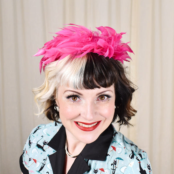 1960s Vintage Pink Feather Crown Cats Like Us