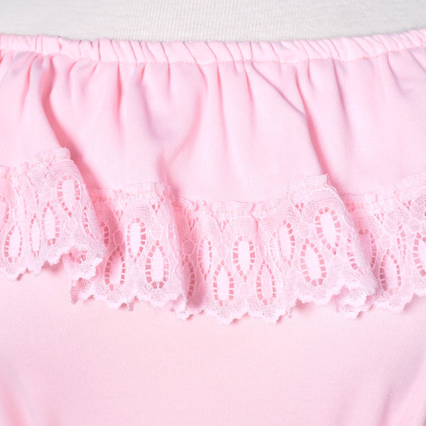 1960s Vintage Pink Ruffle & Lace Blouse Cats Like Us