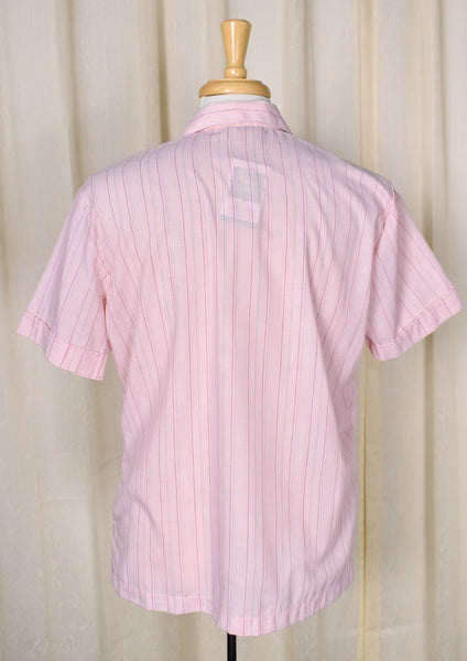 1960s Vintage Pink Stripe Button Shirt Cats Like Us