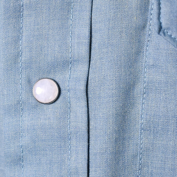 1960s Vintage Plain Blue Western Shirt Cats Like Us