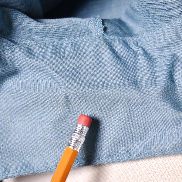 1960s Vintage Plain Blue Western Shirt Cats Like Us