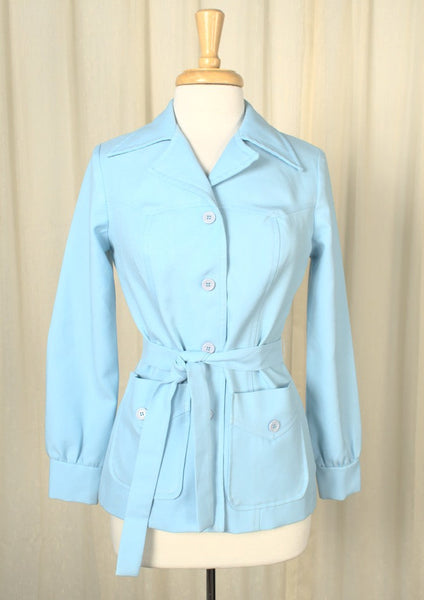 1960s Vintage Powder Blue Shirt Jacket Cats Like Us