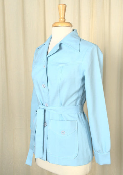 1960s Vintage Powder Blue Shirt Jacket Cats Like Us