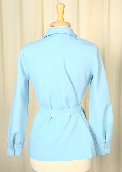 1960s Vintage Powder Blue Shirt Jacket Cats Like Us