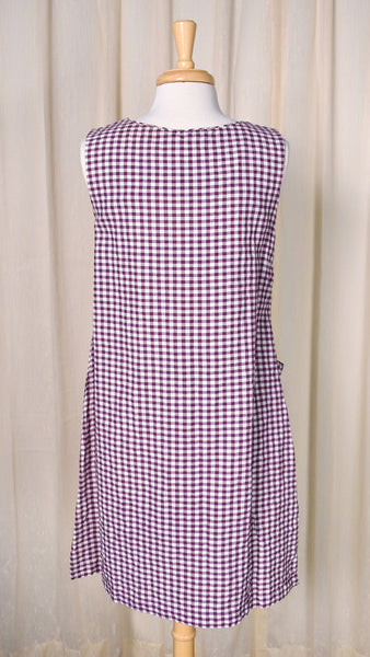 1960s Vintage Purple Gingham House Coat Cats Like Us