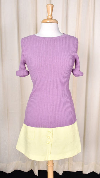 1960s Vintage Purple Ribbed Sweater Cats Like Us