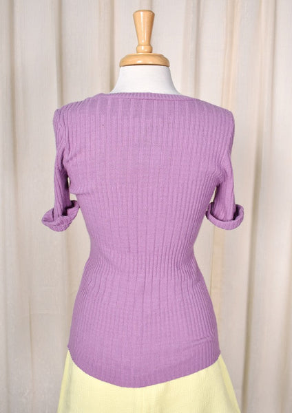 1960s Vintage Purple Ribbed Sweater Cats Like Us